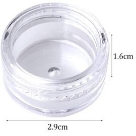 CRAVIING 12 Travel Containers, Clear Round Sample Pots 5ml, Empty Plastic Cosmetic Jars with lids, Mini Cosmetic Containers for Creams Lotion Eye Shadow Makeup Glitter Storage