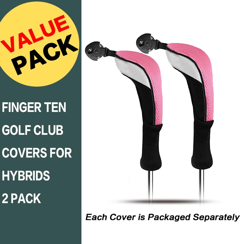 FINGER TEN Golf Club Head Covers Woods Hybrids Value 2