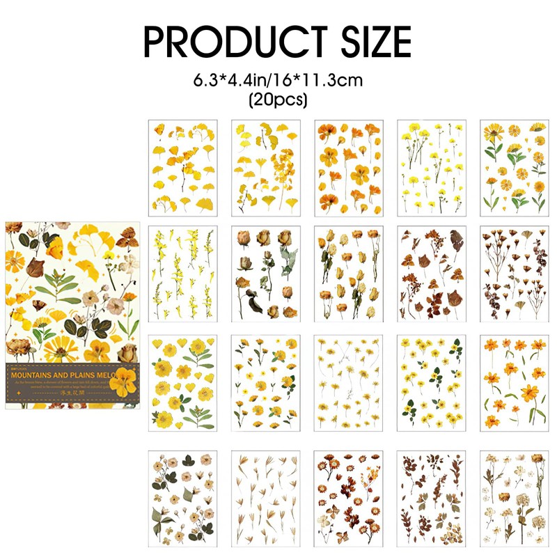 PET Scrapbook Stickers, DIY Decorative Products (Apricot Yellow)