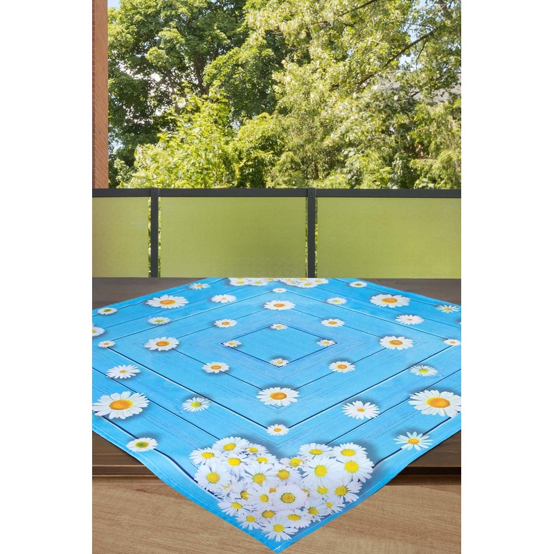 KAMACA Tablecloth Spring Summer Colourful Flowers Washable Kitchen Dining Table