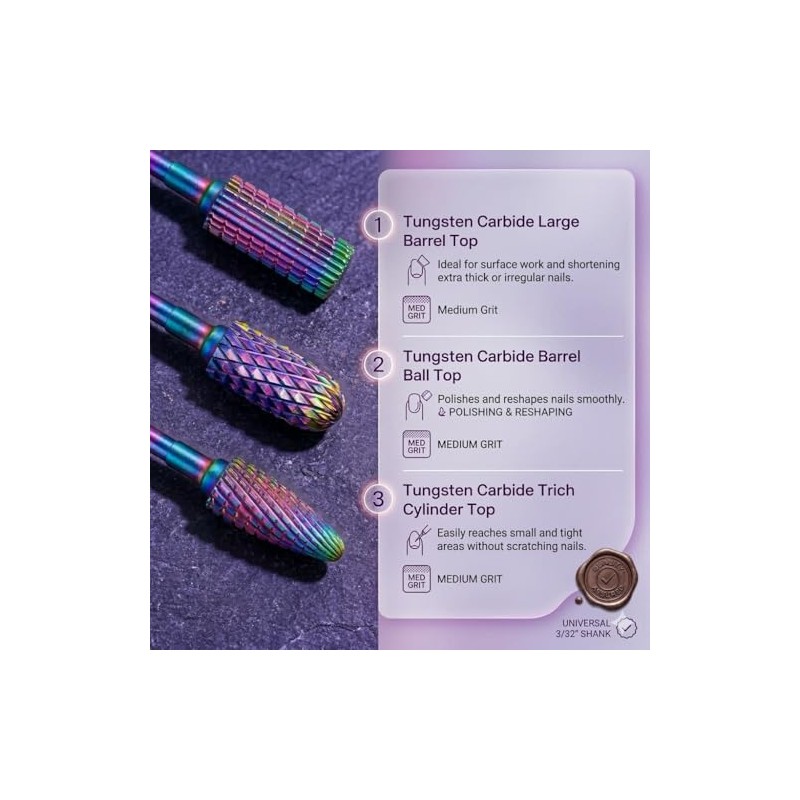 30Pcs Nail Drill Bits Set Ceramic Diamond Bits for Safety