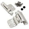 3/8" Inset Partial Wrap Hinges - Satin Nickel - Pair
