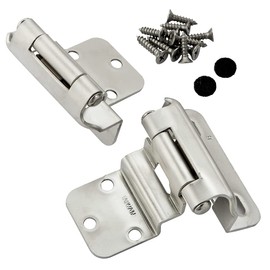 3/8" Inset Partial Wrap Hinges - Satin Nickel - Pair