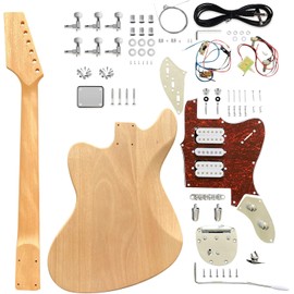 Electric Guitarr Kit Beginner Kit 6 String Right Handed with Mahogany Body Mahogany Neck Rosewood Fingerboard Chrome Hardware Build Your Own Guitarr.