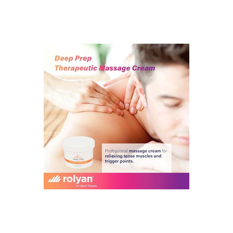 Rolyan Deep Prep Crema de masaje terapéutico, 8 onzas