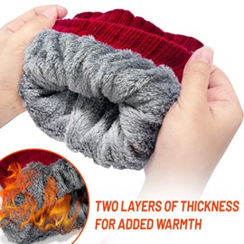 dellyy 2 x men's winter neck scarf, windproof neckerchief, neck tube loop scarf, unisex loop scarf, fleece tube scarf for skiing, motorcycles, bicycles, sports, black, red