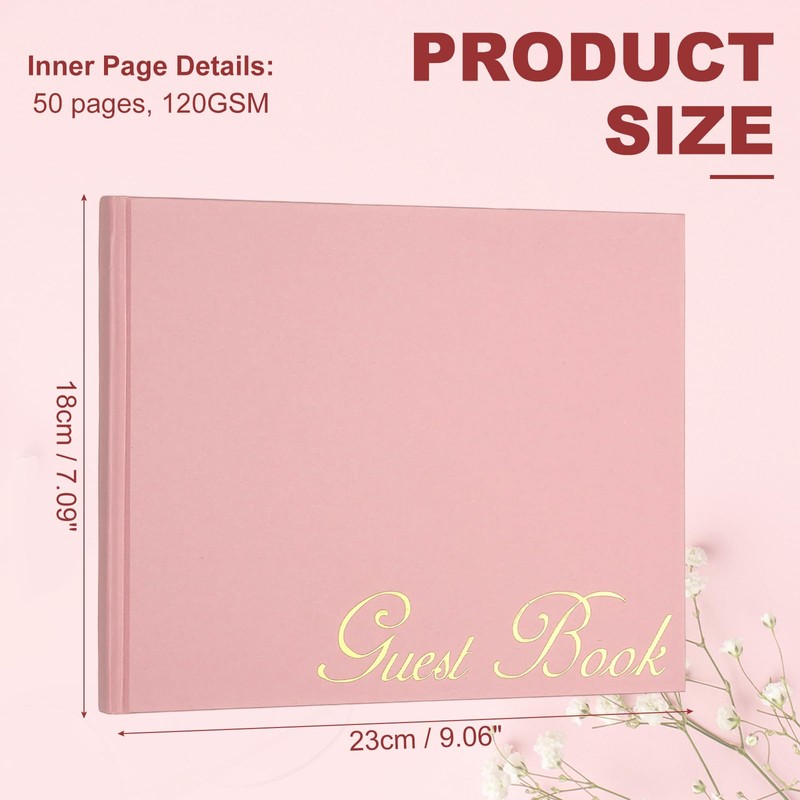 PATIKIL Elegant Guest Book 9"x7" Offset Paper Wedding Guest Book