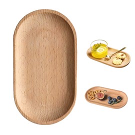 木製トレー トレー 18×10×1.5cm 楕円トレイ ケヤキ材 卓上収納 キャッシュ ペン置き アクセサリー入れ 店舗用 リビング用 玄関用 ナチュラル系 木製デザイン お洒落 北欧テイスト