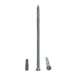 (Pack of 10 pcs) Zinc Plated Steel 7.5 x 152 mm Concrete Frame Screws, Wood Screws, Torx Head, Masonry Screw, Flat Head (10, 7.5 x 152 mm)