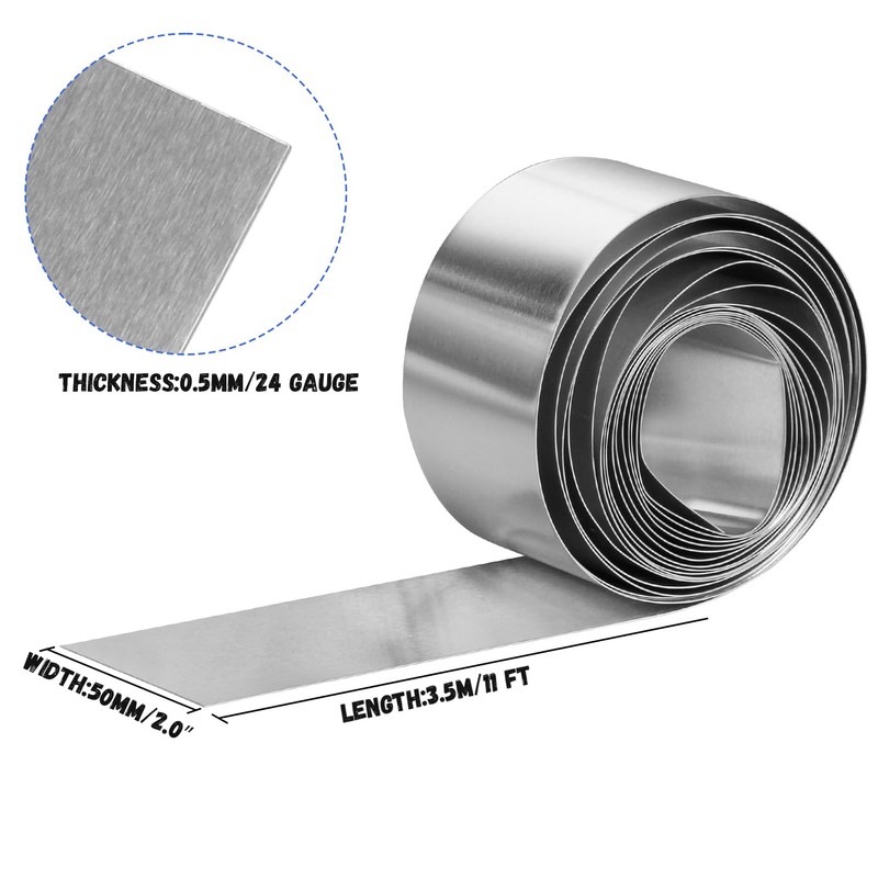 YIEMI Aluminum Flashing Roll，Aluminum Sheet Roll 3500x50x0.5mm(LxWxT) Applicable to Various