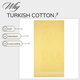 TEXTILOM Turkish Hand Towels for Bathroom – Hotel and Spa Quality & Soft & Absorbent & Quick Dry Bathroom Hand Towels – 100% Cotton Turkish Hand Towel Set of 4 (16 x 28 inches) - Yellow