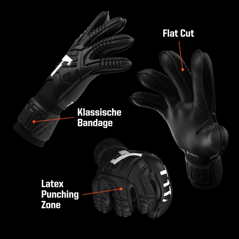 T1TAN Classic 1.0 Black-Out - Goalkeeper Gloves - Without Finger