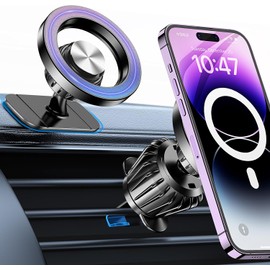 Soporte de coche Magsafe con 20 imanes fuertes: soporte magnético para teléfono de coche, soporte de montaje en tablero【360°】Soportes de teléfono celular para tu automóvil, accesorios para