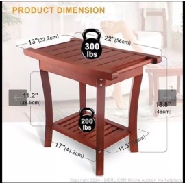 Fumingpal Wood Shower Bath Stool Chair Table Waterproof Indoor Outdoor Brand New