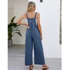 COZYPOIN Women's Cotton Bib Overalls Wide Leg Loose Fit Jumpsuit