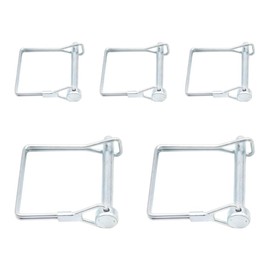 Ruidee 5 Pcs Shaft Locking Pin 6x50mm Wire Lock Pin Safety Coupler Pin Carbon Steel Square Retainer Wire Clip Hitch PTO Pin Trailers Pin for Farm Garden (FSX/6x50mm)