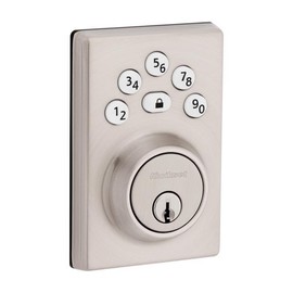 Kwikset 9240CNT-15 Contemporary Powerbolt Electronic SmartCode Deadbolt with RCAL Latch and RCS Strike Satin Nickel Finish