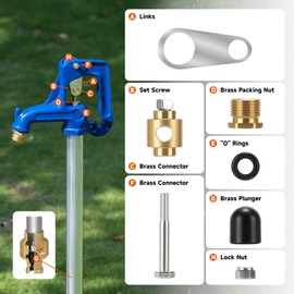 Roastove Yard Hydrant Repair Kit, Frost Proof Outdoor Faucet Replacement Parts with Plunger & Seals