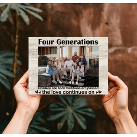 CAIFZ Four Generations Picture Frame, Family Wooden Photo Frame, 4x6 inch Photo