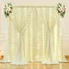 10 x 10ft Beige Backdrop Curtains with Lights String for