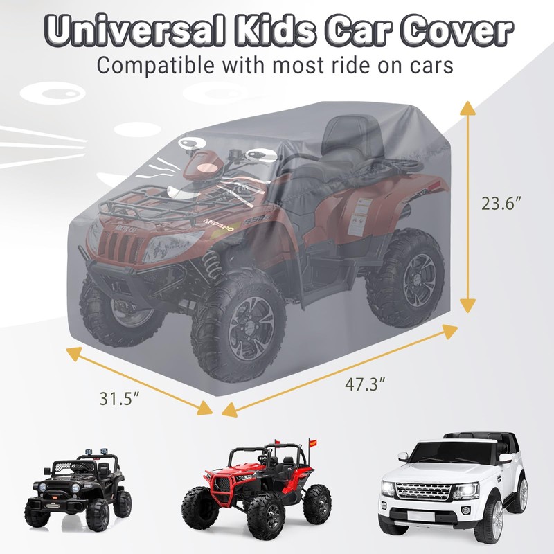 ANPABO Kids Ride On Toy Car Cover with Pattern, Universal
