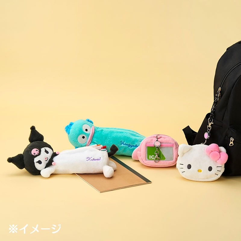 Sanrio Face-shaped Pass Case & Pouch Kuromi Cotton, PVC, Steel,