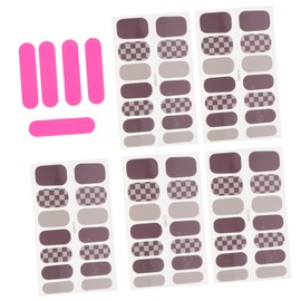 Beavorty 5 Sheets Nail Art Stickers Full Nail Wraps Full Nail Art wrap Full Cover Nail Wraps Nail tech Accessories Decal Fake Nail Sticker DIY Manicure Accessories PVC Nail Tape