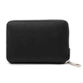 Ignition Original Saffiano Leather Zip Around Bifold Wallet Coin Purse, Black