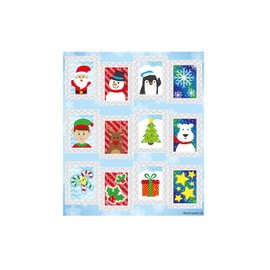 HENBRANDT 144 x Christmas Stickers (12 sheets) Mini Xmas Stickers for Children Mixed Designs Christmas Stamps Reward Stickers Festive Stocking Advent Calendar Fillers for Girls and Boys