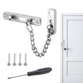 6 Pieces Door Chain No Drilling, Stainless Steel Door Chain, Abus Door Chain, Front Door, Door Chain Lock, Security Chain, Door Chain, Door Chain, Interior Door Chain, Front Door, for Home, Hotel,