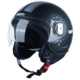 BEON 3/4 Open Face Motorcycle Helmet for Adults,DOT Approved - Moped Half Vespa Retro Helmet with Anti-Scratch Visor for Men and Women Model B-01