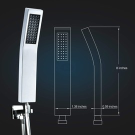 S R SUNRISE Modern Hand Shower Waterfall Bathroom Silver Anti-Limescale Nozzles Shower Head Brass Chrome Srsh011