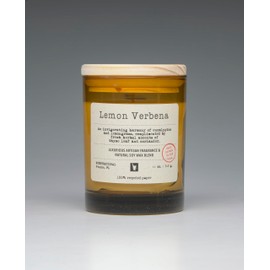 Scentsational Lemon Verbena Soy Wax Candle, 11 oz Glass Jar, Wood Lid, 55-60 Hour Burn Time