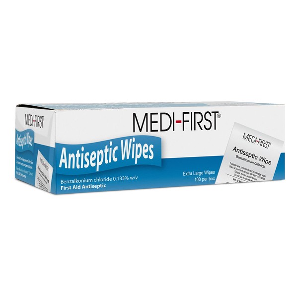 Medique First 21433 Antiseptic Wipes, 100 Per Box
