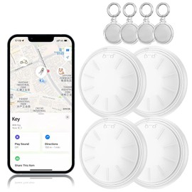 Air Tag 4 Pack Key Tracker Item Finders Work with Apple Find My(iOS Only),Air Tracker,Trackers Tags,Smart Tag for Luggage,Key,Backpack,with 4 Keyrings Lanyards and Ipx8 Cases.