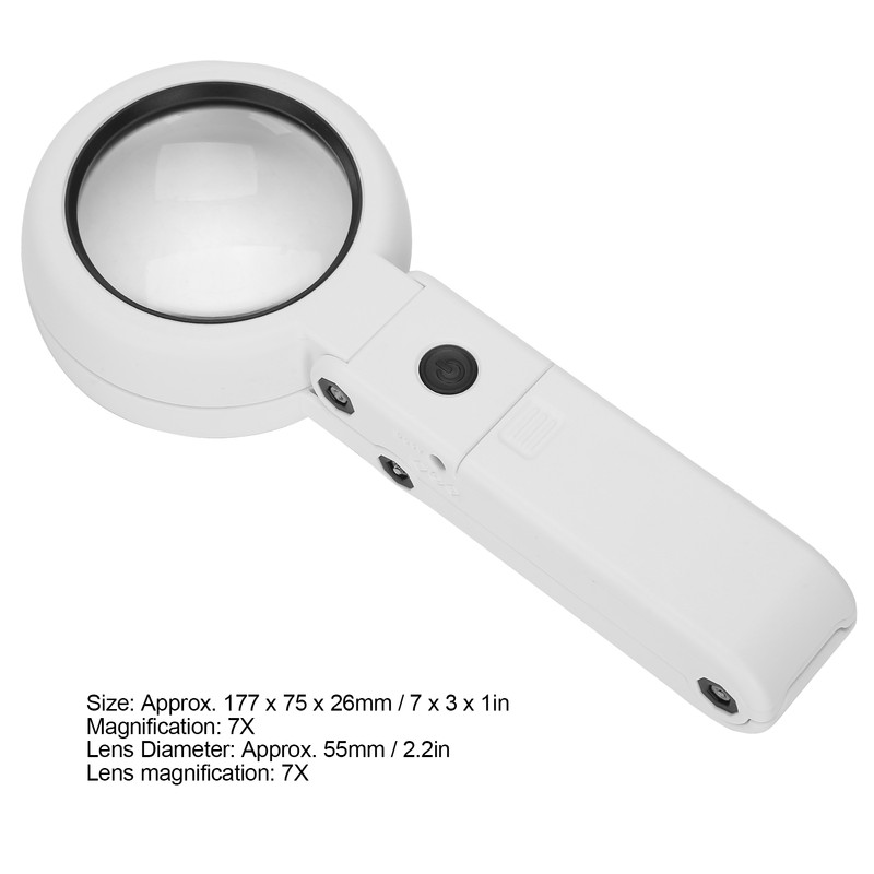 Desktop Handheld LED Magnifier 7X USB Battery Powered Reading Magnifying