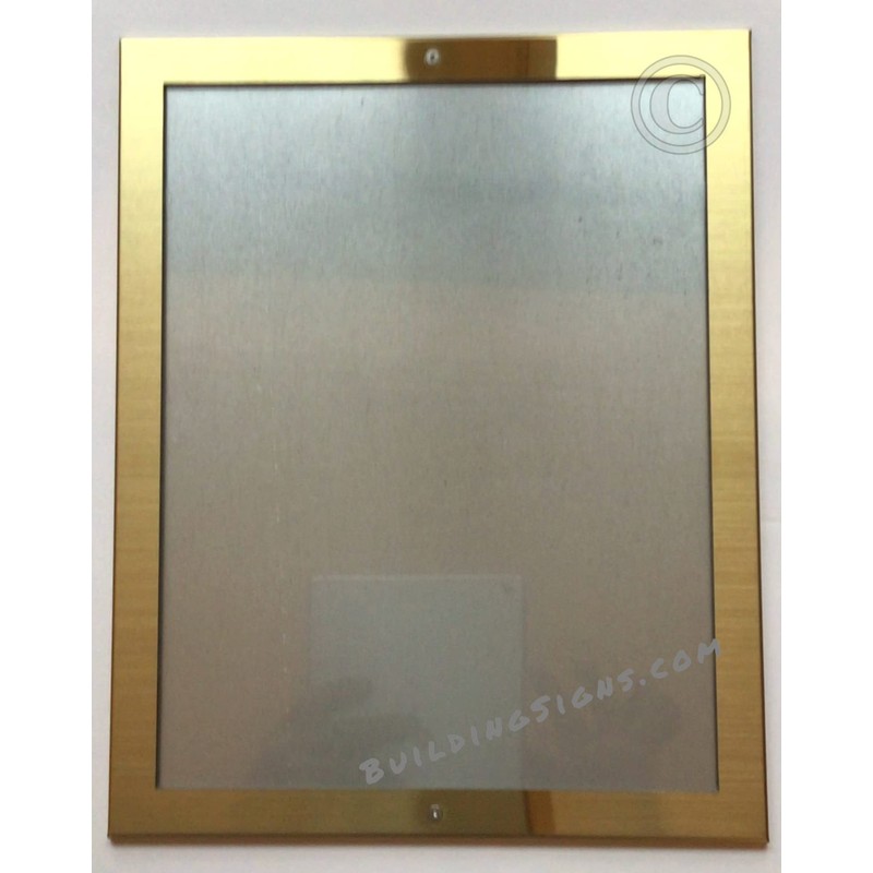 BUILDINGSIGNS.COM Elevator certificate frame 8.5x11 (Lockable !!!, Brushed Gold Stainless
