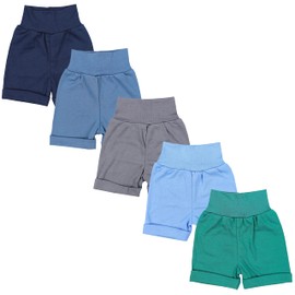 TupTam Unisex Baby Summer Shorts Cotton Pack of 5, Straight leg/blue grey green