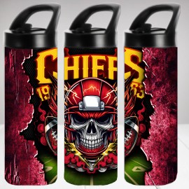 Unbranded Kansas City Chiefs Skull 20 oz Stainless Steel Insulated Water Bottle