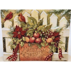 Lang 2 LANG Premium Linen Glitter "Merry Christmas Welcome" Card Susan Winget Art NEW