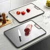LOZOVIN Double-Sided GR1 Titanium&Wheat Straw Cutting Board,15”*10“ Cutting Board for