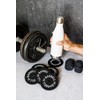 Barbell Bumper Plate Drink Coasters Set of 6, Round Black