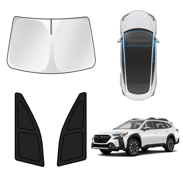 T TGBROS Window Sunshade Custom Fit for Subaru Outback 2020-2023 2024 Accessories Windshield Side Rear Window Full Set Car Sun Shades Foldable Blocks UV Rays Keeps Your Vehicle Cool 3PCS