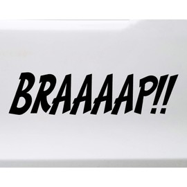 Minglewood Trading Bright Pink - 2-Pack Braaaap Vinyl Decals - Motorcycle Snowmobile Dirt Bike Engine Quad Noise - Die Cut Stickers - Each 4w x 1h inches