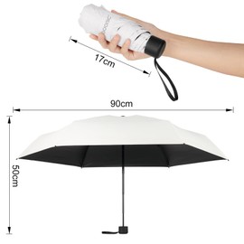 Parasol, Lightweight, Folding Umbrella, Compact, 100 UV Protection, UPF50++ Portable, Convenient for Both Sun and Rainy Weather, Small, UV Protection, Full Light Blocking, Manual Opening, 6 Ribs, 7.5