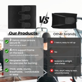 RIYA Waist Trimmer Sweat Waist Trainer for Wome and Men Waist Sweat Belt Band Belly Stomach Wrap Black