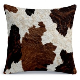 Western Throw Pillow Covers 18x18,Rustic Cow Print Pillows,Western Room Decor Brown Throw Pillows Covers for Counch Sofa Living Room Bedroom,Farmhouse Cow Decor Cushion Cover Outdoor Indoor Patio-44