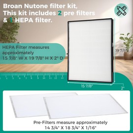 Iridesc HEPA Filter Kit Compatible with Nutone/Broan ACCGSFHP2, Guardian Plus HF 1.0-3.1, Venmar HEPA 1000-3100, HRV 2500-2600 Replacement Filters