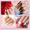 YSUVIN Semi-Permanent Nail Polish, 10PCS Red Black Gray Silver White