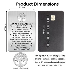 Mhfpl To My Brother I Choose You Wallet Card, Engraved Metal Wallet Insert Card for Brother, Thank You Gifts for Brother From Sister or Brother, Graduation Deployment Birthday Gifts for Brother
